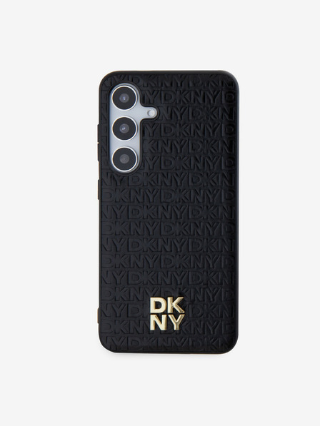 DKNY DKNY PU usnje s ponavljajočim se vzorcem in logotipom Magsafe Back Cover za Samsung Galaxy S24+ Black