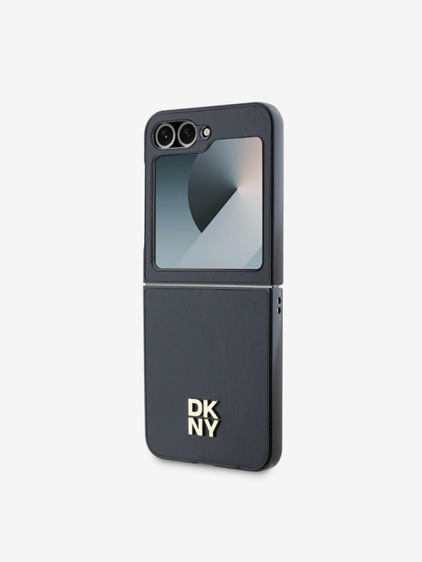 DKNY DKNY PU usnje Stack Logo hrbtni ovitek za Samsung Galaxy Z Flip 6 Black