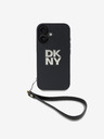 DKNY DKNY PU usnje z logotipom za zapestni trak hrbtni ovitek za iPhone 16 črn