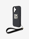 DKNY DKNY PU usnje z logotipom za zapestni trak hrbtni ovitek za iPhone 16 črn