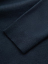 Ombre Clothing Moški pleten pol roloz z viskozo - temno modra V4 OM-SWTN-0125 Ombre Clothing