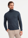 Ombre Clothing Moški pleten roloz z viskozo - temno modra V4 OM-SWTN-0127 Ombre Clothing