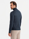 Ombre Clothing Moški pleten roloz z viskozo - temno modra V4 OM-SWTN-0127 Ombre Clothing