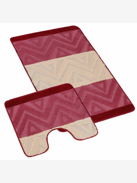 Bellatex Kopalniška in straniščna preproga chevron bordo Bellatex