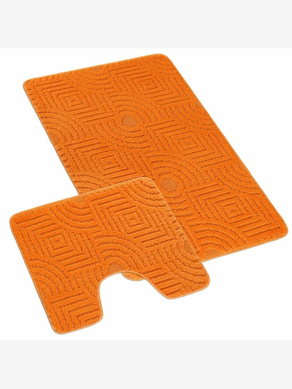 Bellatex Kopalniška in straniščna preproga labirint oranžna Bellatex