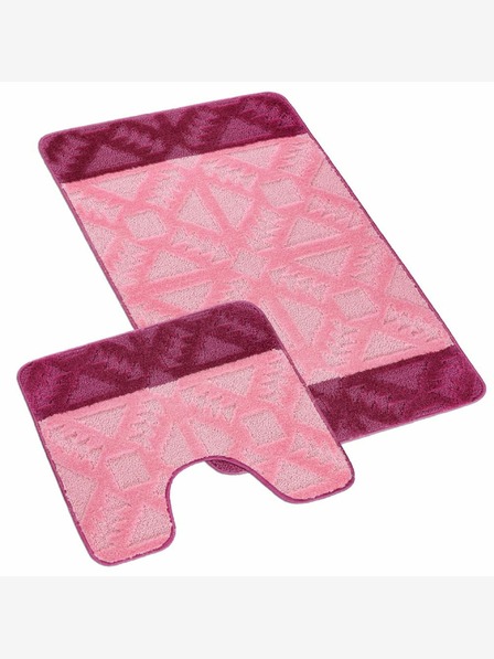 Bellatex Kopalniška in straniščna preproga geometry pink Bellatex