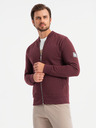 Ombre Clothing Moška strukturirana pletena majica z ovratnikom - grafitni melanž V1 OM-SSNZ-0149 Ombre Clothing