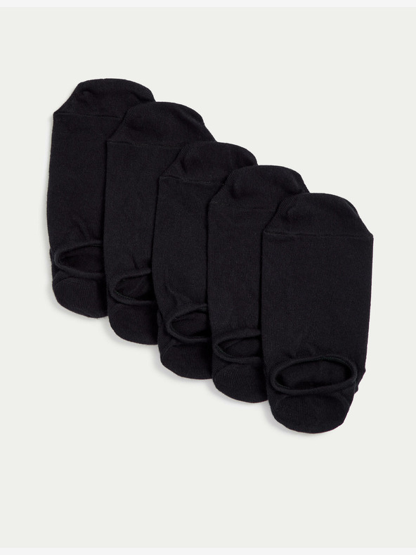 Marks & Spencer Kratke nogavice Trainer Liners™ s tehnologijo Cool & Fresh™, 5 parov v pakiranju Marks & Spencer črne