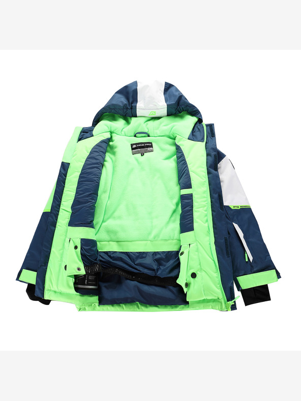 ALPINE PRO Otroška smučarska jakna z membrano ptx snow ALPINE PRO DEARO neonsko zelena gekon