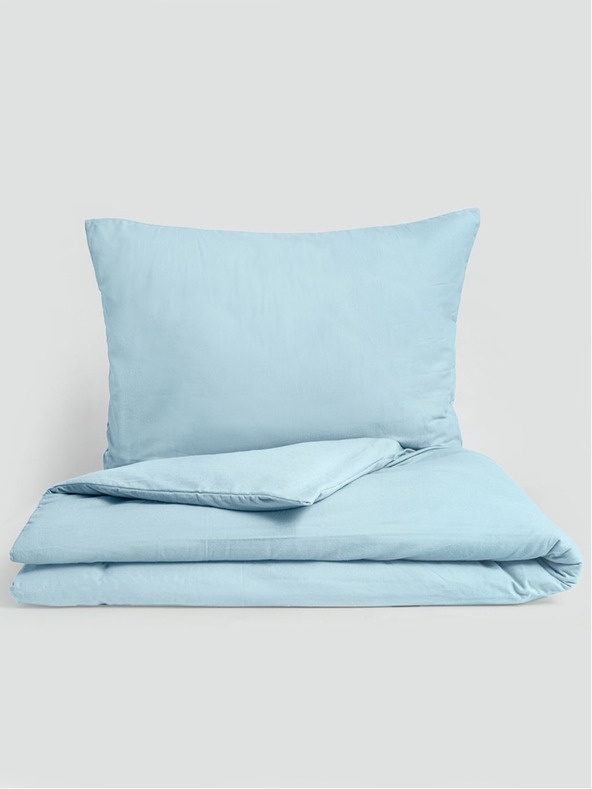 Kvalitex Klasična flanelna posteljnina 140x200, 70x90cm svetlo modra