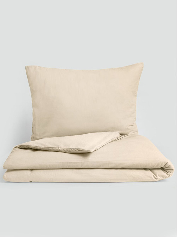 Kvalitex Klasična flanelna posteljnina 140x200, 70x90cm svetlo bež