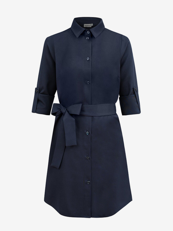 numoco Srajčna obleka z gumbi - temno modra Numoco