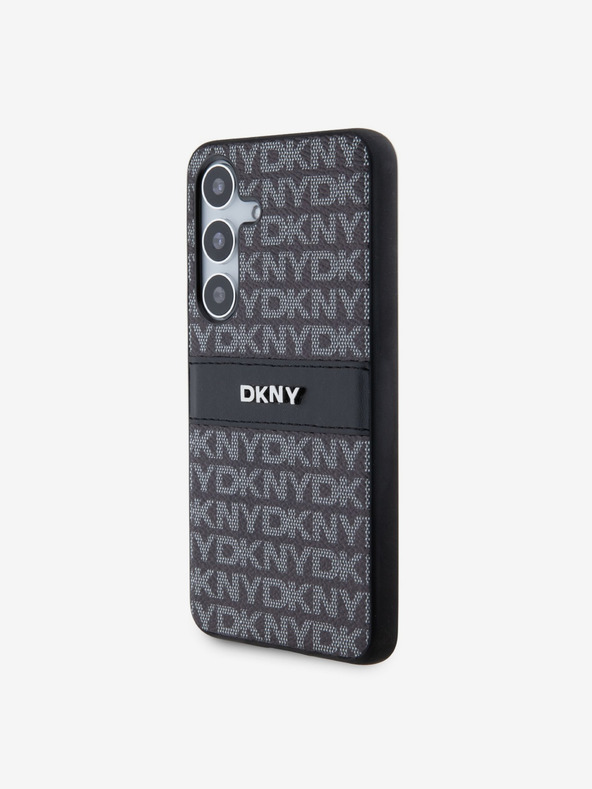 DKNY PC/TPU ponavljajoči se vzorec s črto in trakom hrbtni ovitek za Samsung Galaxy S24 Black DKNY