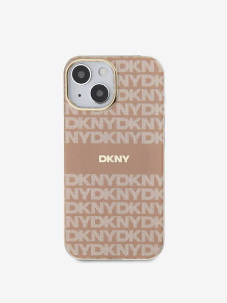 DKNY PC/TPU Repeat Pattern Tonal Stripe Magsafe Back Cover za iPhone 15 Pink DKNY
