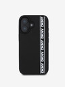 DKNY DKNY 3D gumijast hrbtni ovitek s ponavljajočim se logotipom črte za iPhone 16 črn
