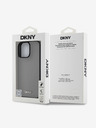 DKNY PU Leather Silver Metal Logo Magsafe iPhone 16 Pro Grey Ovitek za telefon