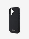 DKNY DKNY PU usnje s srebrnim kovinskim logotipom Magsafe hrbtni ovitek za iPhone 16 Plus Black