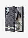 DKNY DKNY PU usnje s kvačkanim vzorcem in črto na hrbtni strani za Samsung Galaxy S24 Ultra Black Black