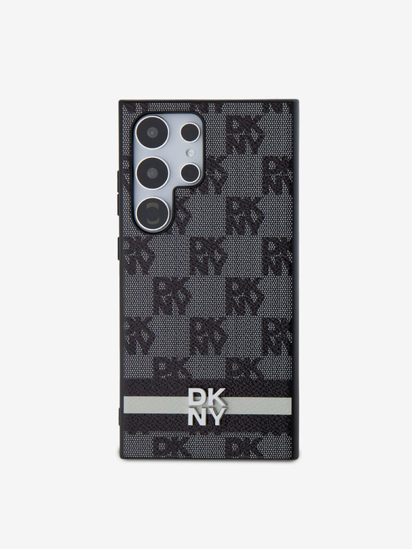 DKNY DKNY PU usnje s kvačkanim vzorcem in črto na hrbtni strani za Samsung Galaxy S24 Ultra Black Black
