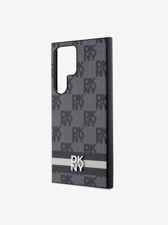 DKNY DKNY PU usnje s kvačkanim vzorcem in črto na hrbtni strani za Samsung Galaxy S24 Ultra Black Black