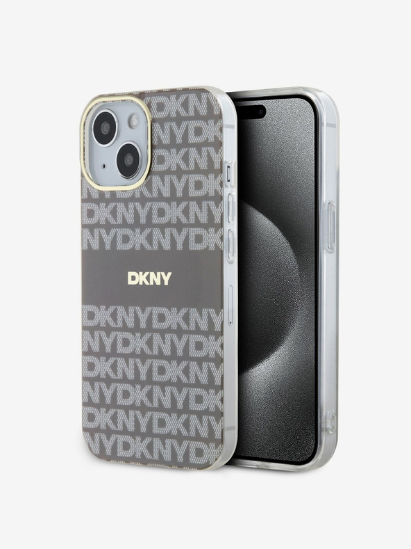 DKNY PC/TPU Repeat Pattern Tonal Stripe Magsafe Back Cover za iPhone 14 Beige DKNY