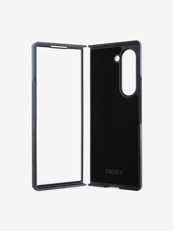 DKNY DKNY PU usnje s karirastim vzorcem in črto na hrbtni strani za Samsung Galaxy Z Fold 6 Black Black