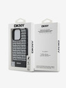DKNY DKNY PU usnje s ponavljajočim se vzorcem spodnje črte MagSafe hrbtni ovitek za iPhone 16 Pro Max Black Black