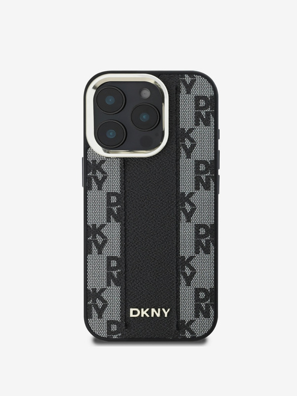 DKNY DKNY PU usnje Checkered Pattern Magsafe Back Cover za iPhone 16 Pro Max Black