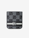 DKNY DKNY PU usnje s kvačkanim vzorcem in črto za hrbtni ovitek za Samsung Galaxy Z Flip 6 Black Black