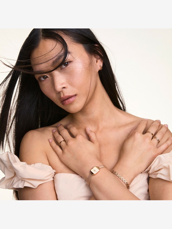 Daniel Wellington Ženski uhani Daniel Wellington Rose Gold Steel 3-Link