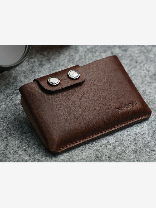 Pularys Pularys Moška usnjena denarnica in obesek za ključe v darilnem kompletu rjave barve 189414102
