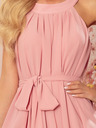 numoco Obleka iz šifona s kravato - pudrasto rožnata Numoco ALIZEE