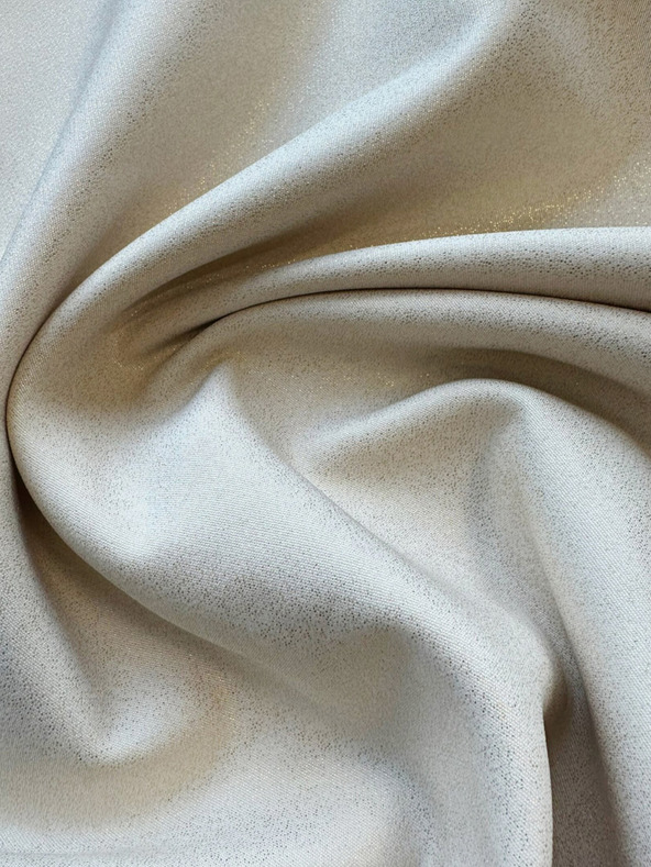 numoco Trapezna obleka z lokom - bež z bleščicami Numoco NEVA