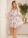 numoco Obleka z dekoltejem - barvno cvetje na svetli podlagi Numoco ZOE