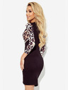 numoco Asimetrična obleka z dolgimi rokavi in izrezom - leopardji potisk Numoco ELISA