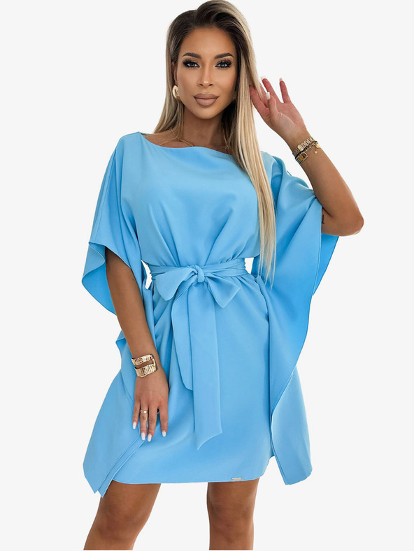 numoco Numoco SOFIA metuljasta obleka z zavezovanjem v pasu