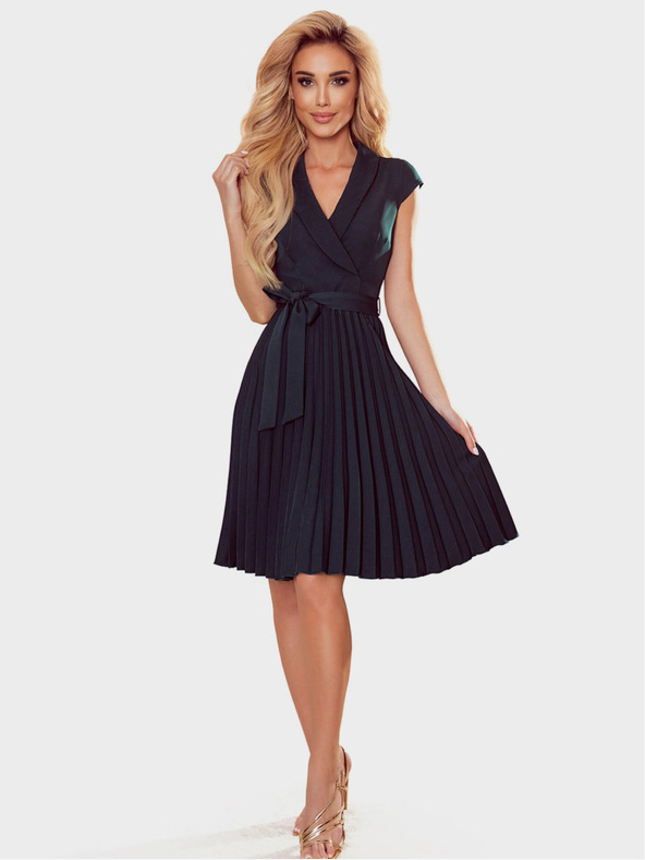 numoco Plisirana obleka s svinčnikom - zelena Numoco WENDY