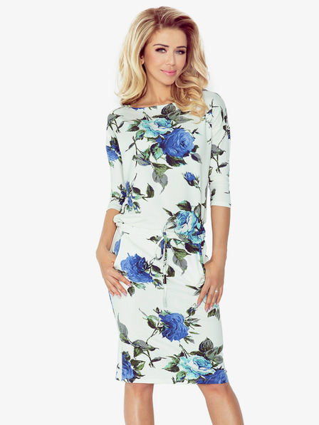 numoco Športna obleka - obarvani veliki modri cvetovi Numoco