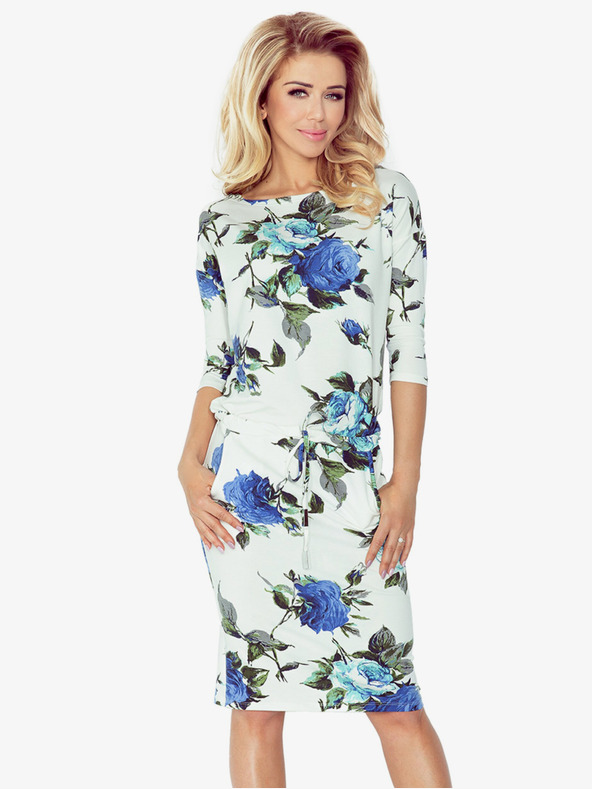 numoco Športna obleka - obarvani veliki modri cvetovi Numoco