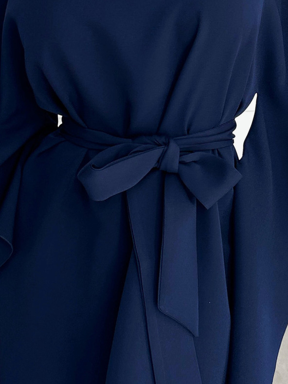 numoco Numoco SOFIA metuljasta obleka z zavezovanjem v pasu