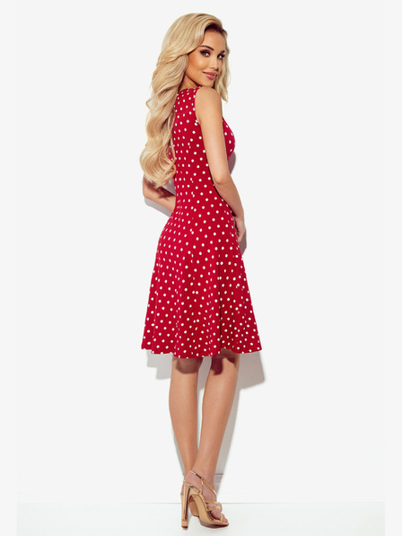 numoco Obleka z izrezom - bordo barva s pikami Numoco STELLA