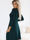 numoco Udobna obleka z dolgimi rokavi in trapezom - zelena Numoco IVANA