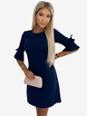 numoco Trapezna obleka z lokom - temno modra Numoco NEVA