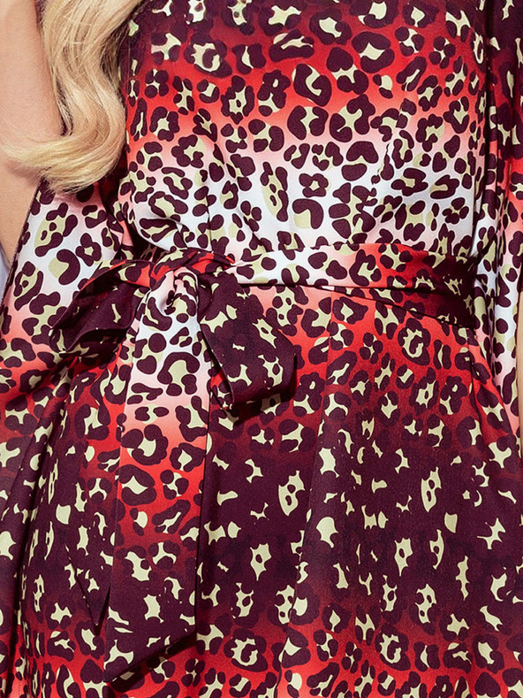 numoco Numoco SOFIA metuljasta obleka z zavezovanjem v pasu