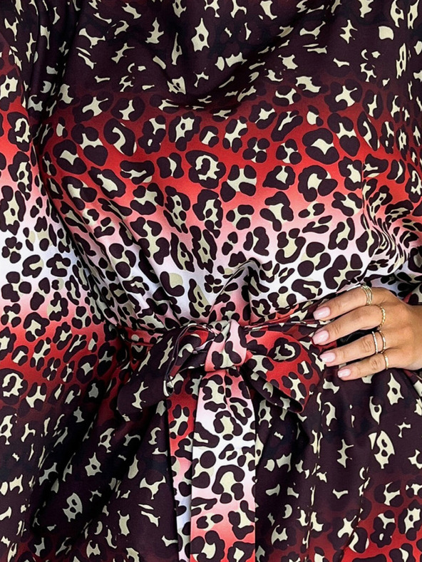 numoco Numoco SOFIA metuljasta obleka z zavezovanjem v pasu