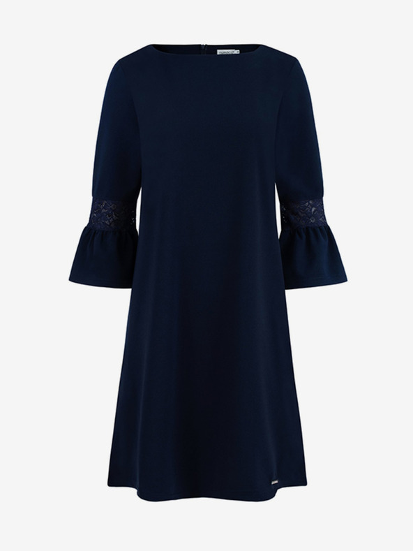 numoco Obleka s čipkastimi rokavi - temno modra Numoco MARGARET