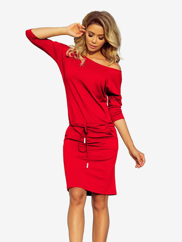 numoco Športna obleka s kravato in žepi - rdeča Numoco