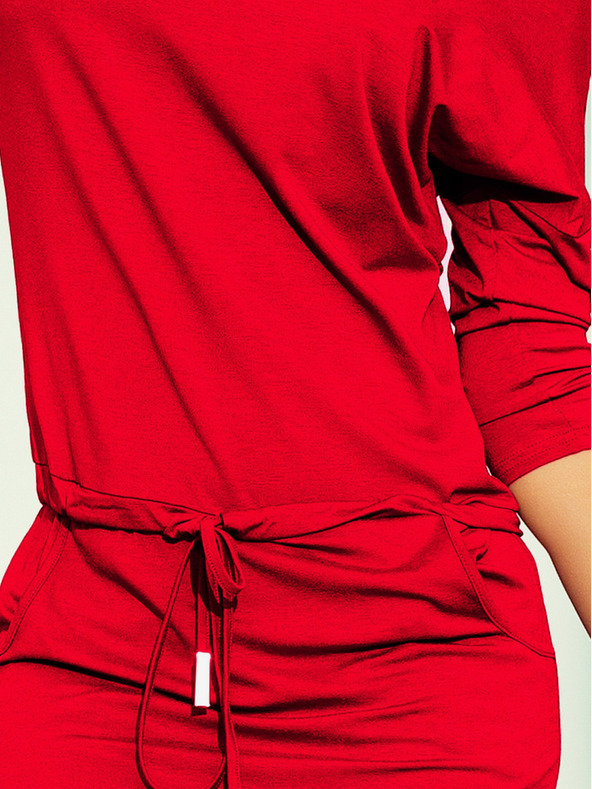 numoco Športna obleka s kravato in žepi - rdeča Numoco