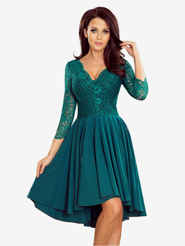 numoco Ekskluzivna obleka s čipko - zelena Numoco NICOLLE