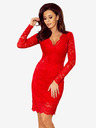 numoco Čipkasta obleka z izrezom - rdeča Numoco